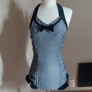 Retro inspired gingham swimsuit
